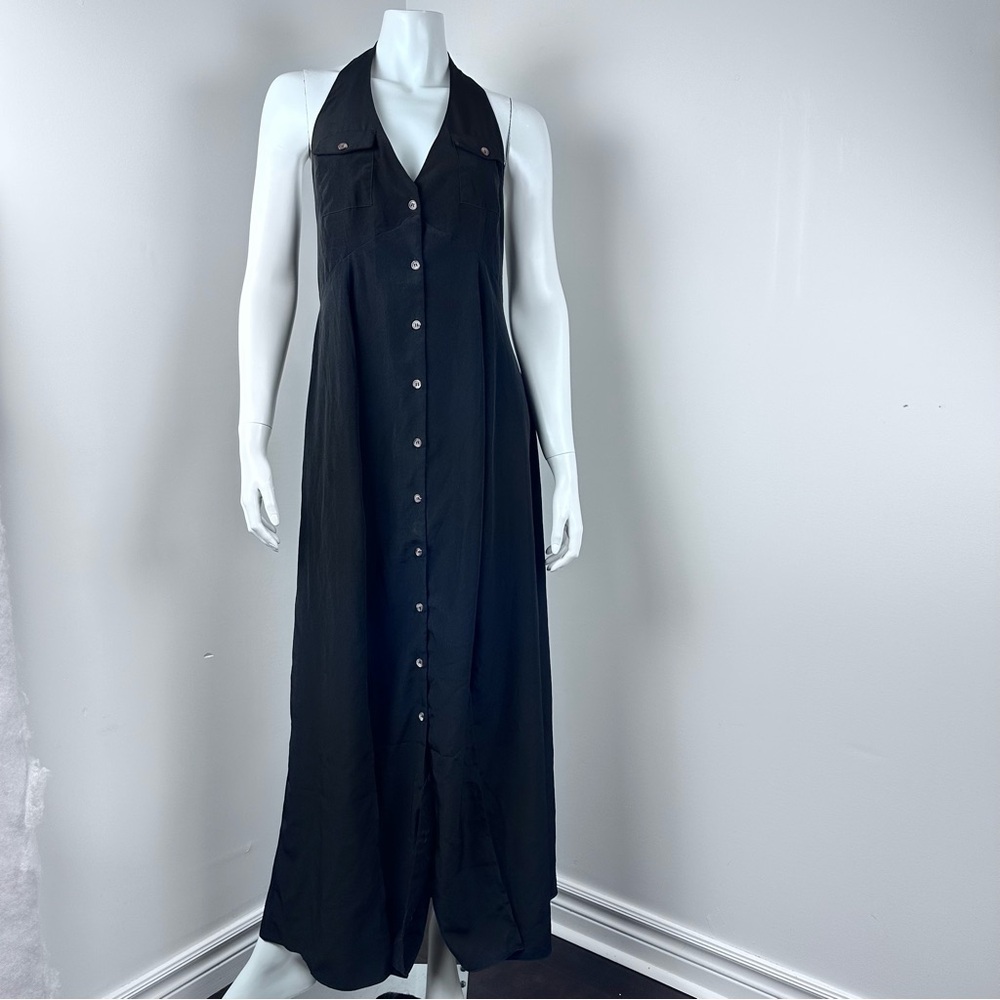 ASOS Halter Button-Front Maxi Dress Size 8 - Picture 3 of 10
